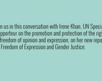 Save the date for a conversation on freedom of expression and gender justice with Irene Khan