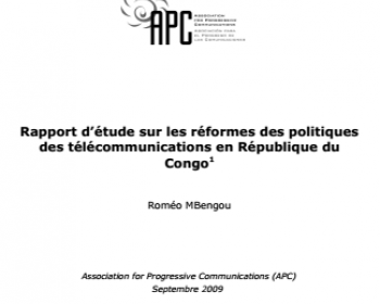 Rapport d’étude sur les réformes des politiques des télécommunications en République du Congo