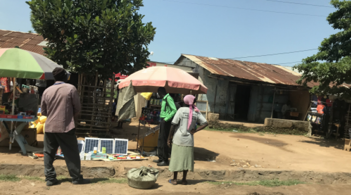 Image source: Author. Near a community network installed in refugee camp, northern Uganda 